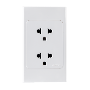 Ổ cắm đôi 3 chấu đế liền 16A. KT120x70mm mã A20UES2N