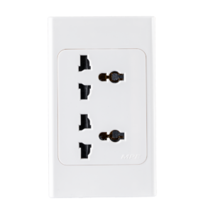 Ổ cắm đôi đa năng. đế liền 16A KT120x70mm mã. A20UESM2N