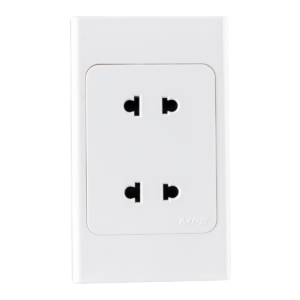 Ổ cắm đôi 2 chấu đế liền 16A KT120x70mm mã A20US2N