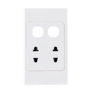 Ổ cắm đôi 2 chấu 16A + 2 Lỗ mã A20US2XXN