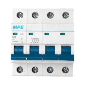 Cầu dao tự động MCB 4 cực, 20A, 6kA mã MP6-C420