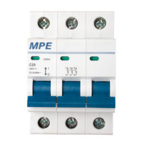 Cầu dao tự động MCB 3 cực, 25A, 6kA mã MP6-C325