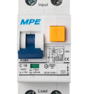 Cầu dao bảo vệ dòng rò, quá tải RCBO 2 cực, 16A, 30mA, 6kA mã RCBO-30/216