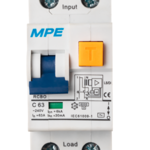 Cầu dao bảo vệ dòng rò, quá tải RCBO 2 cực, 63A, 30mA, 6kA mã RCBO-30/263